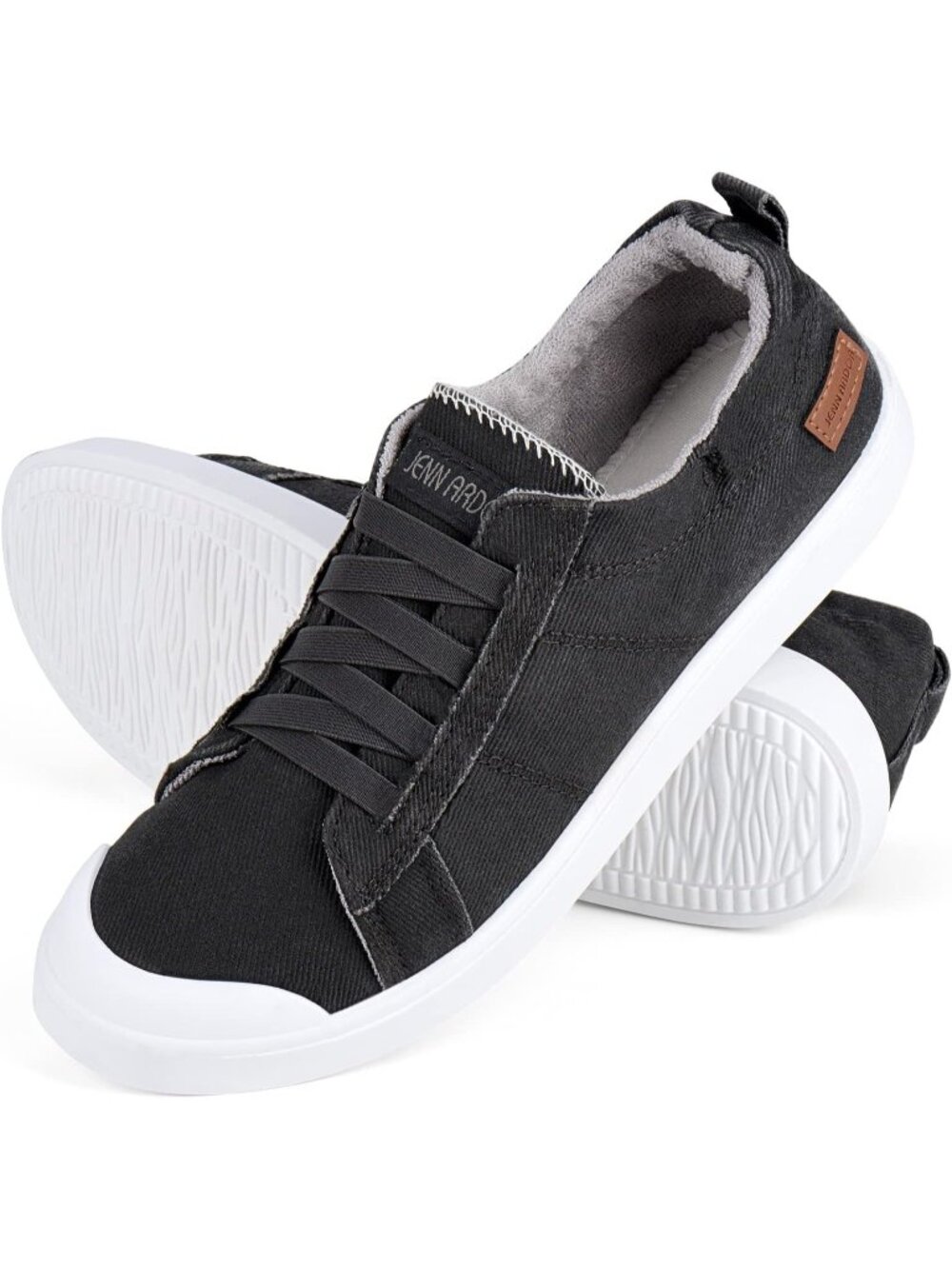 Women's Deep Grey Canvas Comfortable Classic Low Tops Walking Flats Sneakers